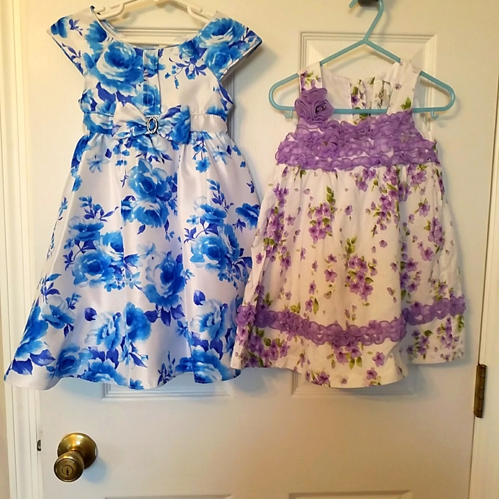 Adorable Lilac & Ruffles & Rose's & Rhinestones For Baby Girls! Both Included!